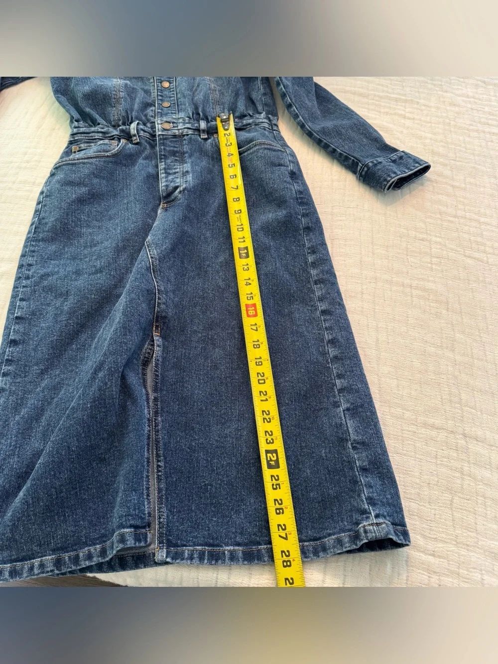 Tecovas Women's Long Sleeve Denim Midi Dress Size Small - Picture 11 of 13